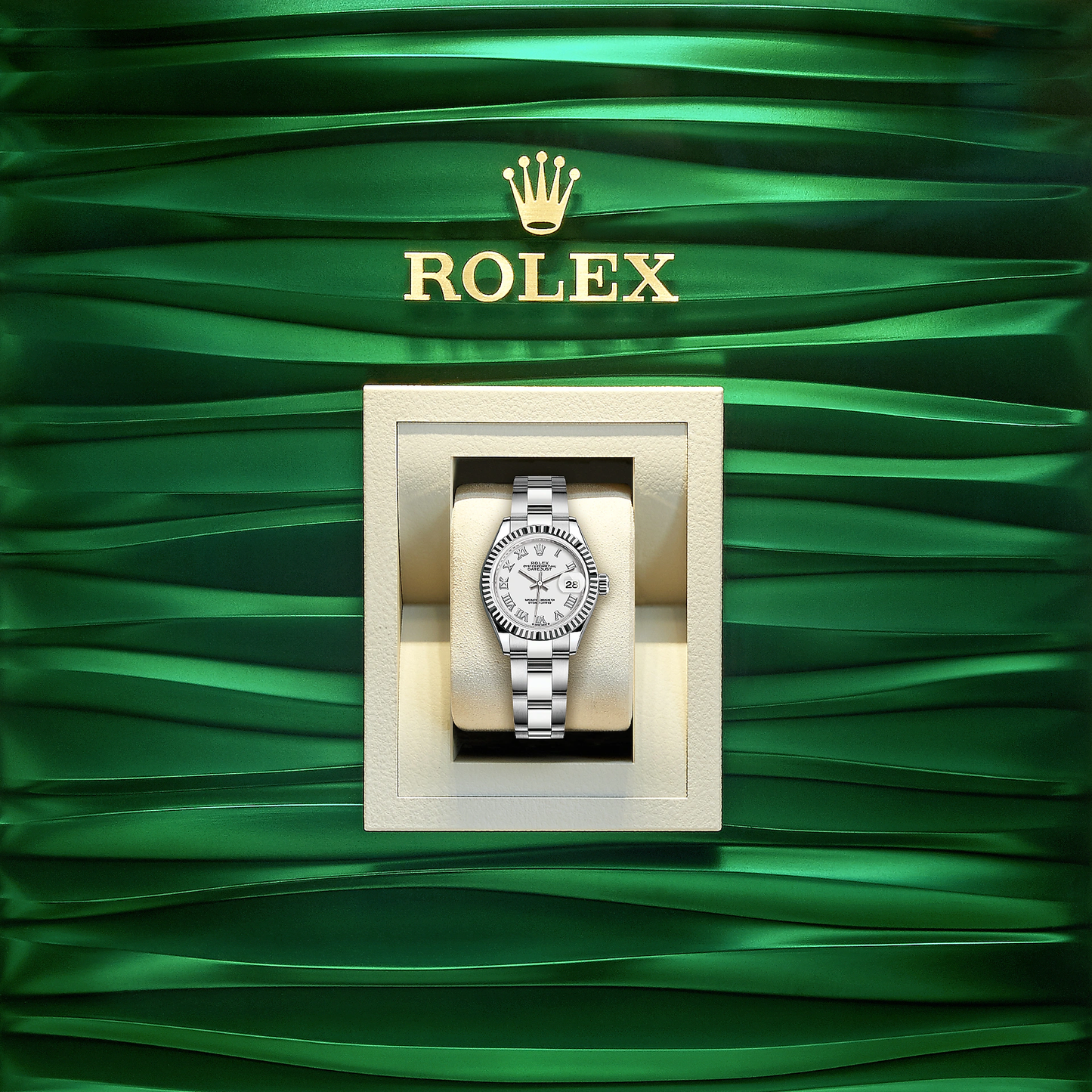 Rolex Lady-Datejust 28, Oystersteel and 18k White Gold, Ref# 279174-0020