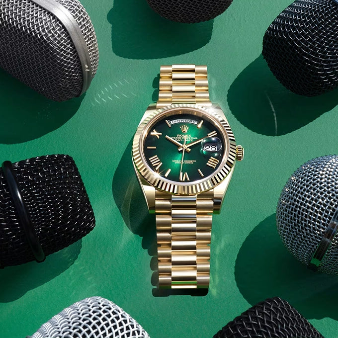 Rolex Day-Date 40 Oyster, 40 mm, Yellow Gold, Green Ombré Dial, Ref 228238-0069