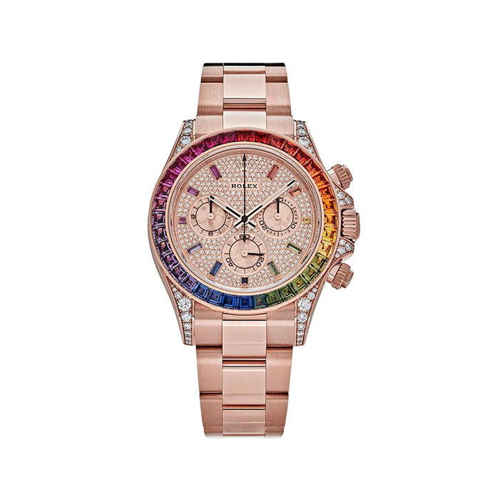 Rolex Daytona Rose Gold Rainbow Bezel Diamond Dial 116595RBOW