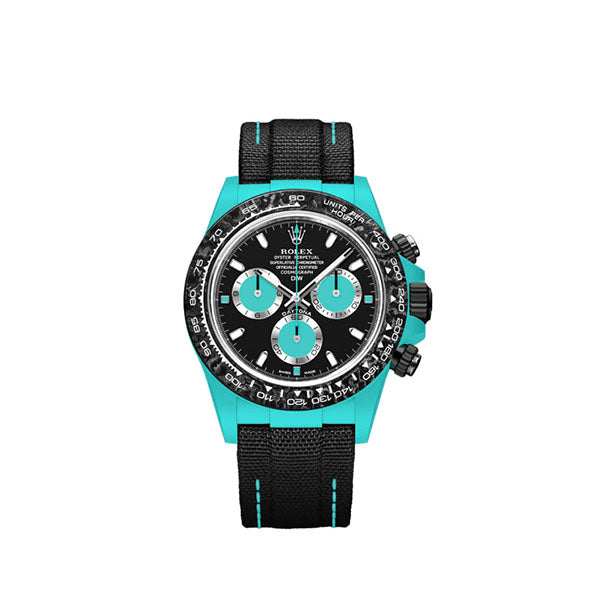 ROLEX Diw Daytona quartz fiber celeste 40mm oyster black
