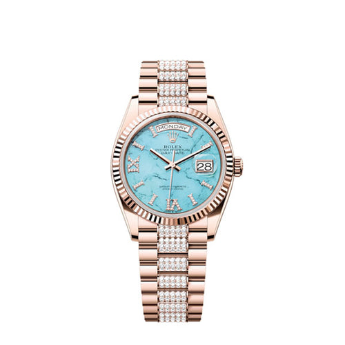 Rolex Day-Date 36, 18k Everose Gold with Diamond-set, 36mm, Ref# 128235-0065
