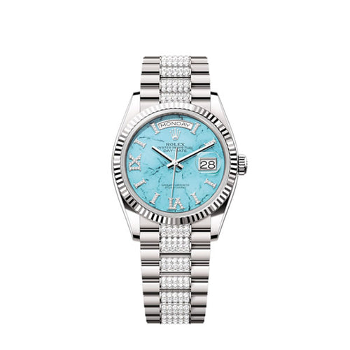 Rolex Day-Date 36, 18k White Gold with Diamond-set, 36mm, Ref# 128239-0045