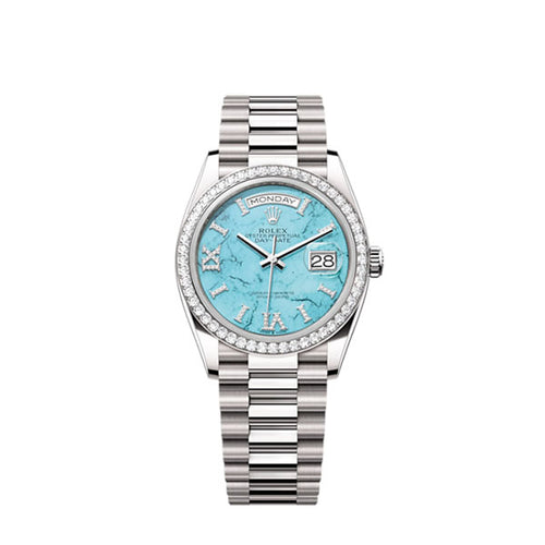 Rolex Day-Date 36, 18k White Gold with Diamond-set , 36mm, Ref# 128349rbr-0031