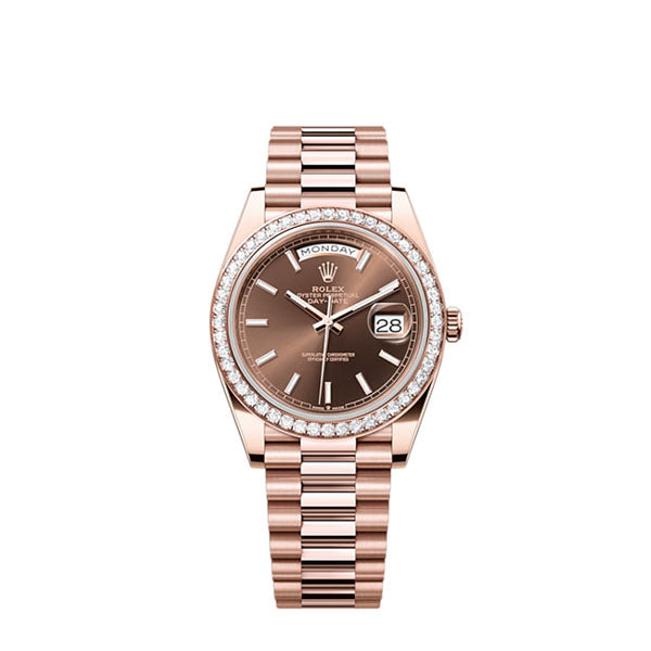 Rolex Day-Date 40, 18k Everose Gold with Diamond-set, 40mm, Ref# 228345rbr-0024