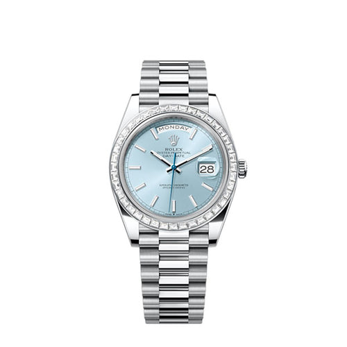 Rolex Day-Date 40, Platinum with Diamond-set, 40mm, Ref# 228396tbr-0039