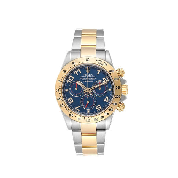 Rolex Daytona Steel Yellow Gold Blue Racing Dial Mens Watch 116523