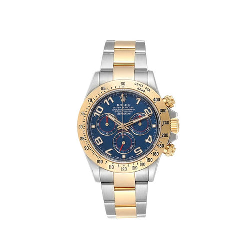 Rolex Daytona Steel Yellow Gold Blue Racing Dial Mens Watch 116523