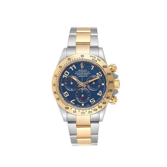 Rolex Daytona Steel Yellow Gold Blue Racing Dial Mens Watch 116523