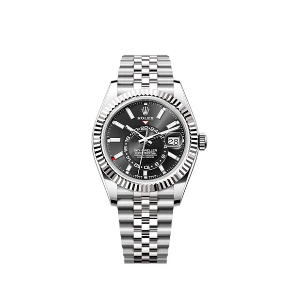 Rolex Sky-Dweller, 42mm, Oystersteel and 18k White Gold, Black, Jubilee, Ref# 336934-0008