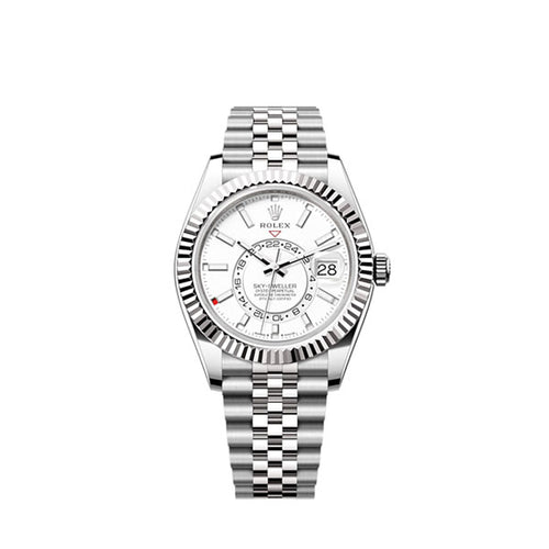 Rolex Sky-Dweller, 42mm, Oystersteel and 18k White Gold, White, Jubilee, Ref# 336934-0004