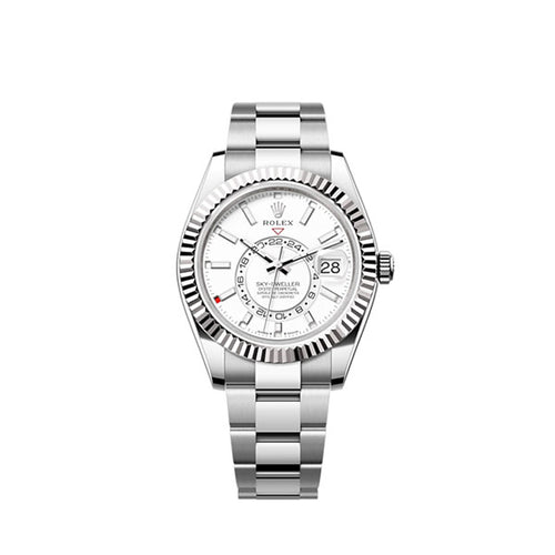 Rolex Sky-Dweller, 42mm, Oystersteel and 18k White Gold, White, Oyster, Ref# 336934-0003