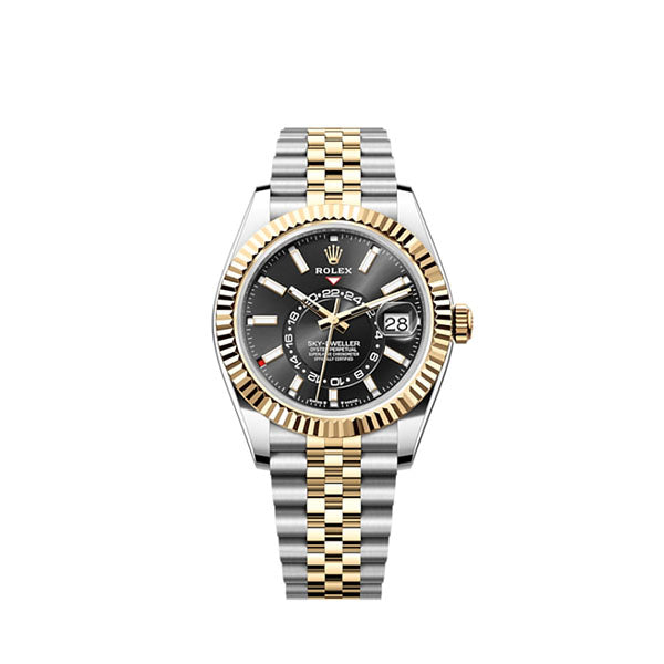 Rolex Sky-Dweller, 42mm, Oystersteel and 18k Yellow Gold, Black, Jubilee, Ref# 336933-0004