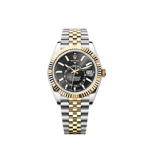 Rolex Sky-Dweller, 42mm, Oystersteel and 18k Yellow Gold, Black, Jubilee, Ref# 336933-0004