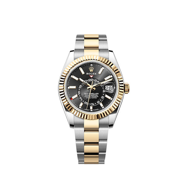 Rolex Sky-Dweller, 42mm, Oystersteel and 18k Yellow Gold, Black, Oyster, Ref# 336933-0003