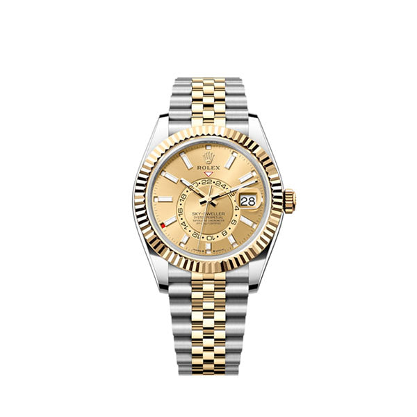 Rolex Sky-Dweller, 42mm, Oystersteel and 18k Yellow Gold, Champagne, Jubilee,Ref# 336933-0002