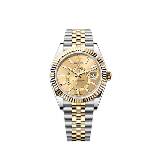 Rolex Sky-Dweller, 42mm, Oystersteel and 18k Yellow Gold, Champagne, Jubilee,Ref# 336933-0002