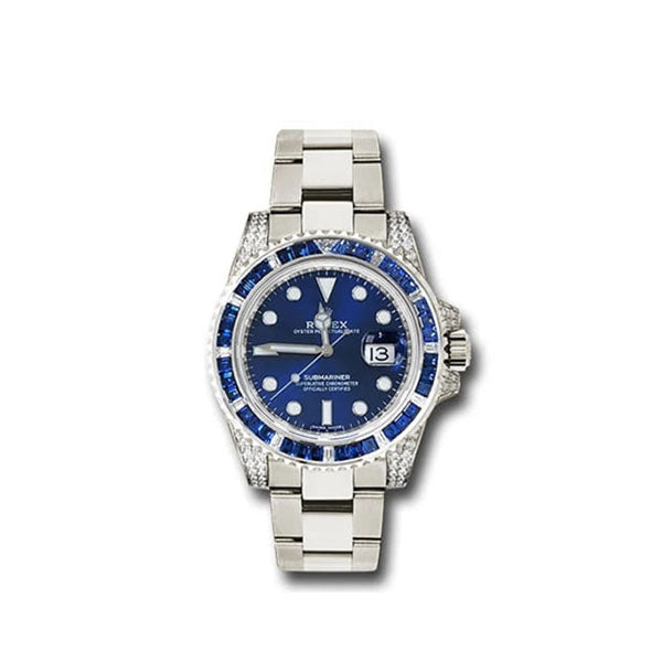 Rolex Submariner Date 116659 SABR 18K White Gold Diamonds Sapphires UNWORN