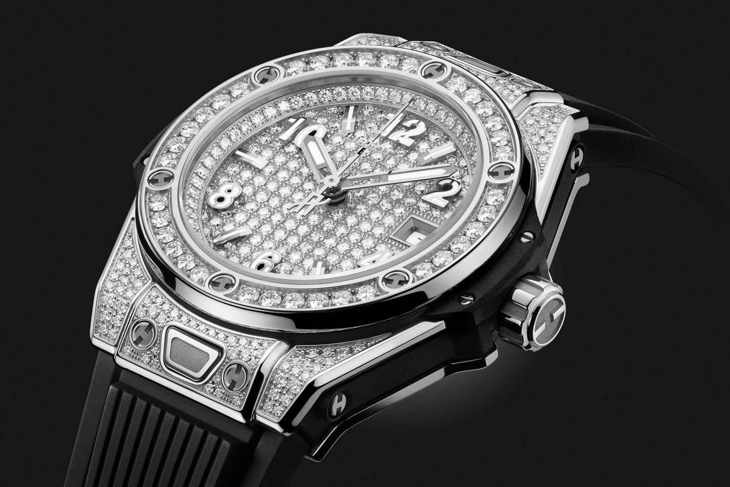 Hublot Big Bang ONE CLICK STEEL FULL PAVÃ‰ Ref# 485.SX.9000.RX.1604