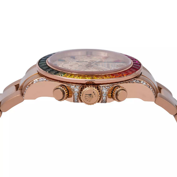 Men’s Diamond Watch Rolex Day-Date Gold 40 mm Rose Gold Tone Dial