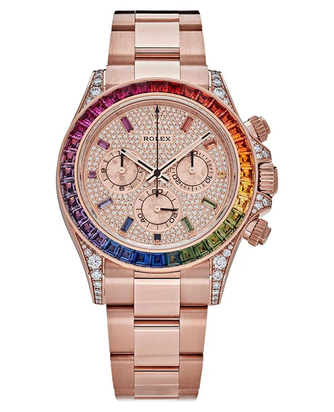 Men’s Diamond Watch Rolex Day-Date Gold 40 mm Rose Gold Tone Dial