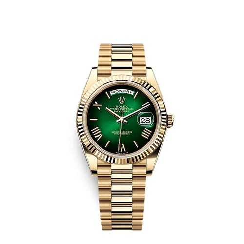Rolex Day-Date 40 Oyster, 40 mm, Yellow Gold, Green Ombré Dial, Ref 228238-0069