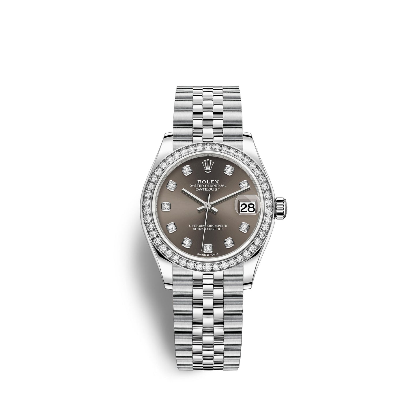 Rolex Datejust 31, Oystersteel, 18kt White Gold and diamonds, Ref# 278384RBR-0010