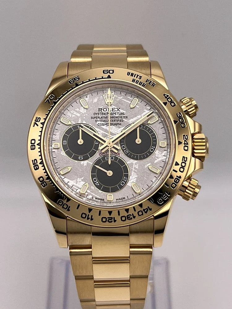 Rolex Daytona Yellow Gold Meteorite &amp; Black Dial 116508