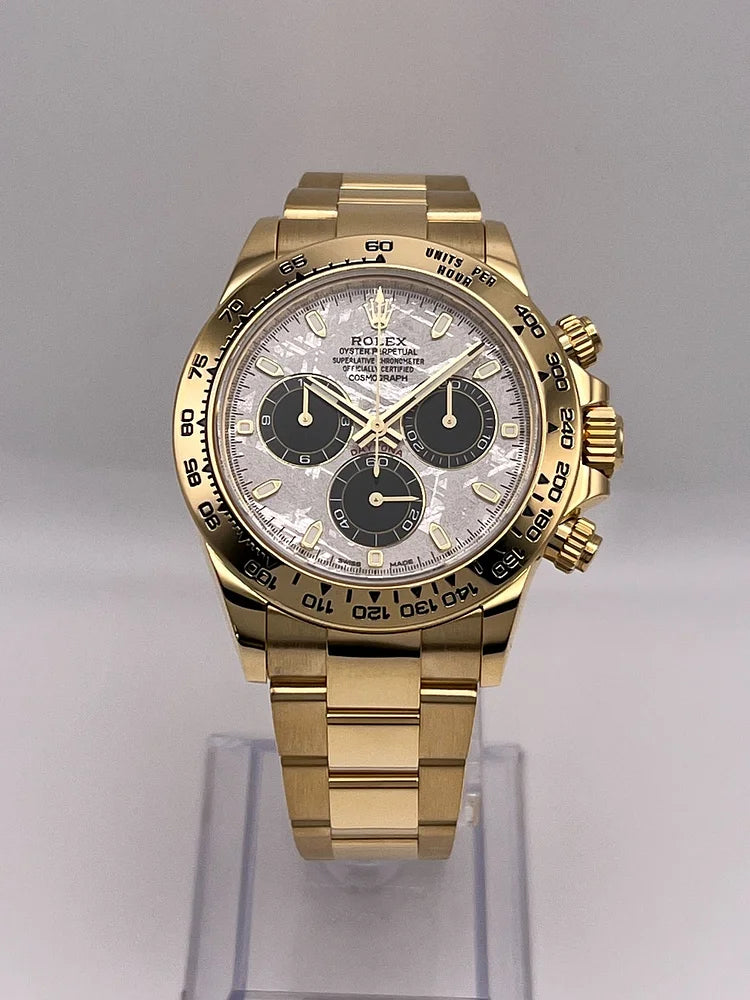 Rolex Daytona Yellow Gold Meteorite &amp; Black Dial 116508