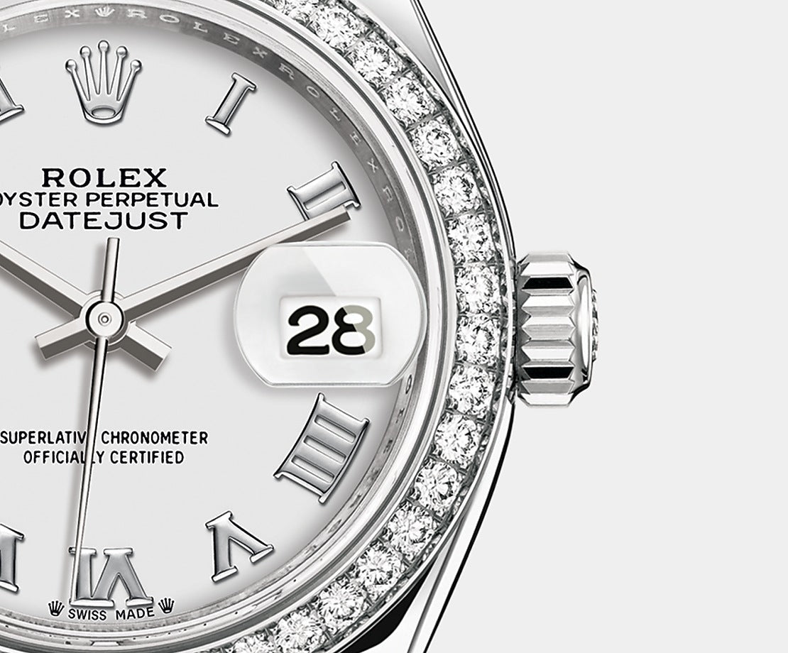 Rolex Lady-Datejust 28, Oystersteel and 18k White Gold, Ref# 279384RBR-0019